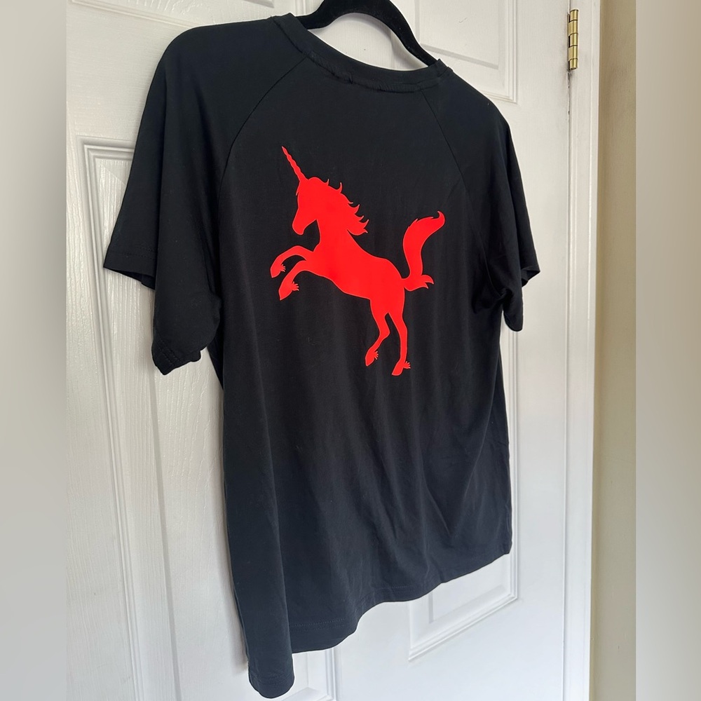 Puma Sophia Webster Black & Neon Orange Unicorn Tee T-shirt